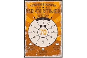 TARKLANDA Retro Blechschild Schild 70 Geburtstag, Geschenke für 70 Geburtstag Mann, Geschenkidee zum 70. Jahrestag, lustiges Schild 70 Geburtstag Oldtimer Deko als Geburtstagskarte, Metallschild 20x30cm