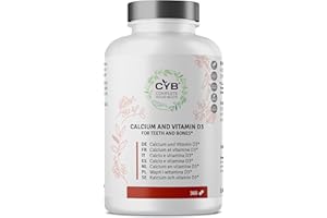 ‎CYB COMPLETE YOUR BODY CYB | 800 mg Calcium Hochdosiert + Vitamin D - 365 Tabletten 6 Monate Vorrat - Tägliche Ergänzung mit Calcium und Vitamin D3 - Vegetarisch Glutenfrei Laktosefrei - Laborgeprüft