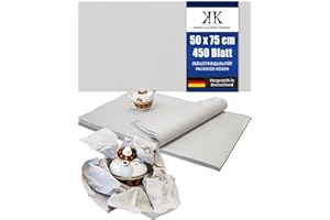 ‎KK VERPACKUNGEN KK Verpackungen Packseide | 5 kg, 50 x 75 cm Packpapier in Grau | 450 Bögen Seidenpapier in 30 g/m² Industriequalität