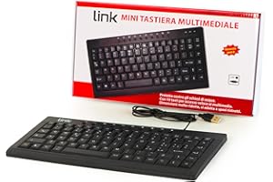 LINK LKTAST04 - MINI TASTIERA Italiana Multimediale USB adatta a spazi stretti o per applicazioni industriali.