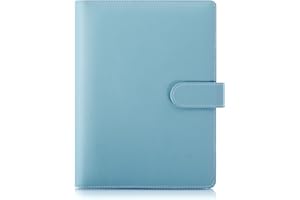 SKYDUE Raccoglitore Ad Anelli A5 In Similpelle, Quaderno Ricaricabile, Agenda (Carta Interna Non Inclusa) Per Ufficio, Scuola, Viaggi E Lavoro (Blu)