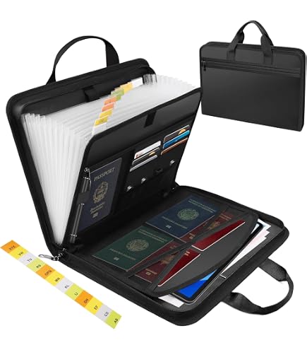 Porte-documents résistant au feu - Boîte de rangement avec serrure - Sac résistant au feu - Organiseur pliable