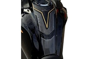 Resin Bike Motorcycle 3D Stickers Compatible with Suzuki V-Strom 650 XT ABS 2020 2021. Tank Protector Protection from Bumps and Scratches. Resin Stickers - Black and Gold - Gadget Moto