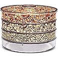 UCRAVO Sprout Maker with 4 Compartments for Multi Purpose Use - 500ml Plastic Grocery Container Sprouted Grains Seeds Dal Channa Chole Ragi Organic Sprouting Jar (4-layer)