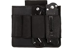 QCZJ EDC Elastischer Organizer Patch mit Klettverschluss, seitlichem Leder-Halter für Stifte, Taschenlampen und EDC-Ausrüstung zur Befestigung an Ihrer täglichen Tragetasche.