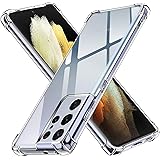 iVoler Cover per Samsung Galaxy S21 Ultra 5G, Custodia Trasparente per Assorbimento degli Urti con Paraurti in TPU Morbido, S