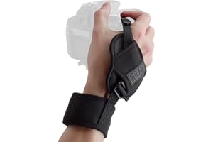 USA Gear Empuñadura de Muñeca Correa Camara Reflex con Placa de Metal - Compatible con Canon,Nikon,Sony,Pentax y Muchas más. Diseño Negro