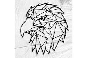 KELULY Decoración de metal. Escultura de pared flotante, con sombras, de acero. (43 x 31 cm., Águila)