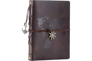 ZEEYUAN Album Foto Scrapbooking in Pelle Album Fotografico Viaggio Mappa del Mondo Album Fotografico Fai da Te Retro Sketch Book Regali Anniversario di Compleanno per Il papà Fidanzato