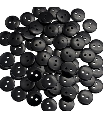 100 premium harsknopen rond, in zwart 10 mm 2-gaats knop voor naaien naaien en knutselen knopen zwart hars ronde mutsen jasknopen mantelknopen twee gaten knopen
