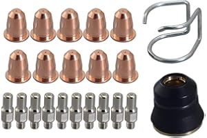 RIVERWELD PR0110 Plasma Electrode PD0116-08 Tip 0.8 and PC0116 CV0010 Kit Fit Trafimet S45 Plasma Cutter Torch 22pcs