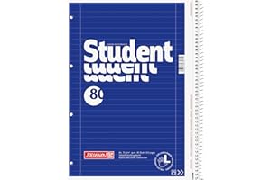 ‎BRUNNEN BRUNNEN Collegeblock Student Linkshänder | A4, Lineatur 27, 80 Blatt, blau