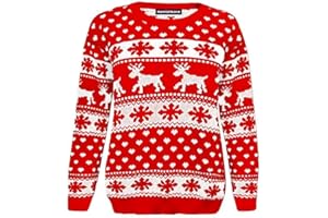 Hamishkane® Kids Christmas Jumpers, Knitted Xmas Snowflake Jumper for Boys, Crew Neck Unisex Christmas Sweater Top, Pullover Long Sleeves Kids Xmas Reindeer Jumper Girls