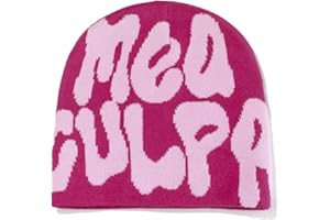 KieTeiiK Beanie Hat,Letter Print Beanies MEA Y2K Beanies,Beanie Knit Hat for Woman Men,Slouchy Beanies and Knit Beanies for Unisex