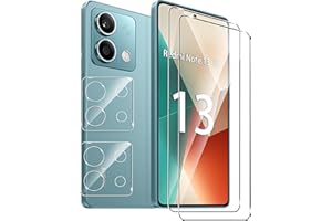 Fitudoos para Xiaomi Redmi Note 13 5G Cristal templado Protector de Pantalla[2 Piezas]+Protector de Lente de Cámara[2 Piezas], [9H Dureza] [Resistente a Arañazos].