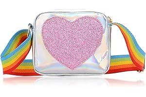 AWAVM Girl Shoulder Bag Handbags Love Heart Shape,Toddler Handbag， Kids Girls Coin Purse Crossbody Bags Little Princess Shoulder Bags Rainbow Shoulder Strap For Shopping School Travel