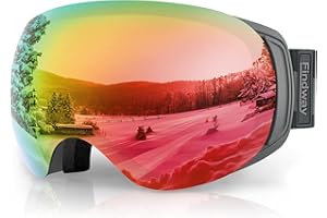 Findway Ski Goggles,Snowboard Goggles for Men Womens Ladies Over Glasses OTG, Magnetic Interchangeable Spherical Lens,Anti-fog 100% UV Protection, Anti-glare Goggles for Skiing Snowboarding