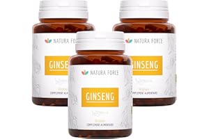 NATURAFORCE NATURA FORCE NATURA-FORCE Ginseng Rouge Bio de Corée en Gélules Végétales - Naturel & Titré à 15% de Ginsénosides - Aide à Réduire la Fatigue - Tonus & Concentration - Analysé et Conditionné en France - 3 x 90 Gélules