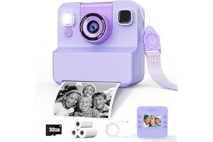 Yidoroye Kids Instant Print Camera, Gifts for 3-10 Year Old Girls Birthday Presents 1080P Video & 32GB SD 2.4'' HD Screen Instant Camera for Kids Toys for 3 4 5 6 7 8 9 10 11 Year Old Girl Gifts Xmas