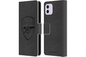 Head Case Designs Officially Licensed Arsenal FC Black Logo Crest 2 Leather Book Wallet Case Cover Compatible With Apple iPhone 11