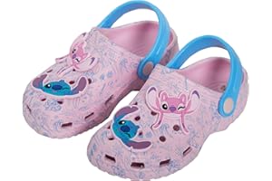 Disney Mädchen Stitch und Angel Clogs mit Charms Kinder Sandalen Sommer Sliders mit Fersenriemen Strand Schuhe
