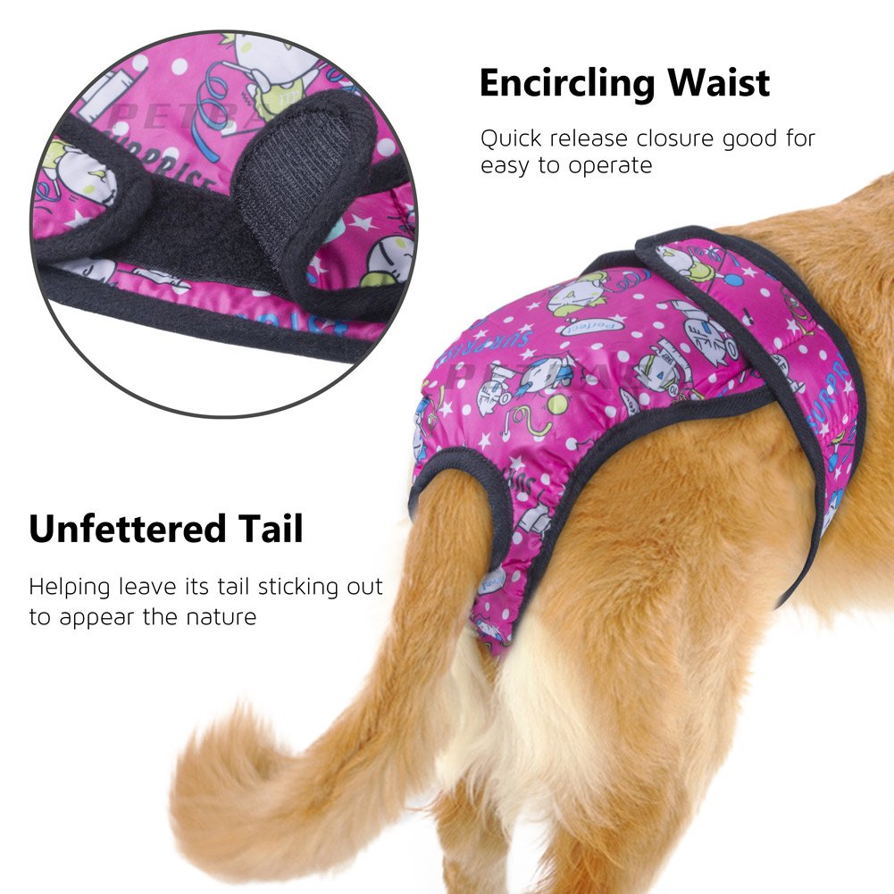 PETBABA Dog Nappies Female, 3 Pcs Period Pants, Reusable Washable Cover