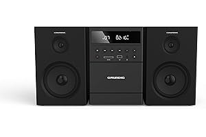 GRUNDIG Microsystème MS 300 Design, cassette, tuner FM, lecture MP3, USB, carte SD, Bluetooth, GHF1050, noir