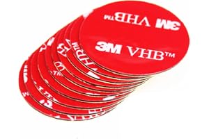 Dpm Tapes - 3M VHB GPH-110GF, 15 Runda Extra Starka Dubbelhäftande Akrylskumkuddar för Hög Temperatur, Grå, Ø 25 mm x 1,1 mm