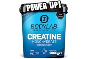 ‎BODYLAB24 Bodylab24 Creatine Powder 1000g, reines Creatin Monohydrat Pulver, 200 Portionen, Produkt der Kölner Liste