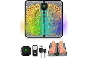 RUMICET EMS masajeador de pies, dispositivo portátil con 8 modos y 19 intensidades, mejora la circulación y alivia el dolor muscular