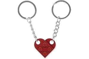 NumeroPhi Llavero Pareja Corazón (2 uds), Mitades Encajables, Regalo para Aniversario, Navidad, San Valentín y Casa Nueva - Hecho a Mano en España