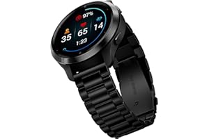 Hiseus Pasek Kompatybilna z Garmin Vivoactive 4S/Vivomove 3S/Venu 2S, Metalowa Pasek ze Stali Nierdzewnej Classic Elegance dla Garmin Forerunner 265S/255S/255S Music Replacement Pasek
