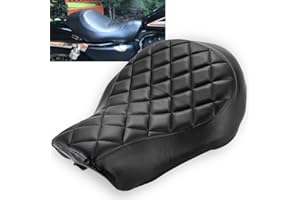 KATUR Cuscino per Sedile Moto in Pelle Sintetica Retro Driver Vintage Cafe Racer Cuscino per Sella Monoposto Pad per Harley Harley Xl883N Xl883L Xl883X 2005-2013 (Diamante Nero)