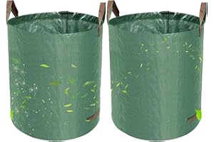 BETOY Garden Waste Bags - Premium Set of 2 Reusable Bags with Handles,Garden Gardening Bag Self-Erecting(Size : 60L) Heavy Duty & Waterproof Rubbish Sacks Best for Grass, Leaves Trees Plants Flowers