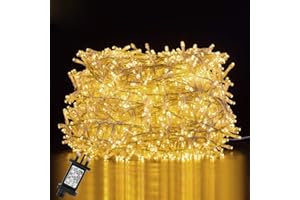 GlobaLink Christmas Lights Outdoor, 25m 1000LEDs Christmas Fairy String Lights Mains Powered with 8 Lighting Modes, IP44 Waterproof Cluster Lights for Xmas Tree Outside Gazebo Garden Decor -Warm White