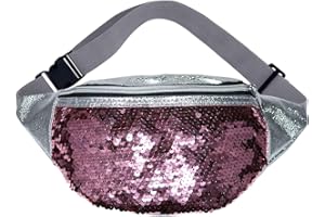 AfitLulu Marsupio da donna con paillette, piccolo con cinghie in vita regolabili, lucido, da donna, in pelle PU, con diversi stili, per corsa, ciclismo, escursionismo, Stile 2, 30.5 cm x 13 cm x 1 cm