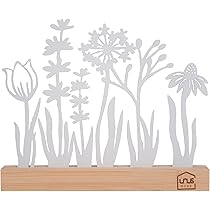 UNUS Présentoir En Métal Avec Base En Bambou - Blanc - Décoration