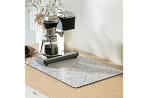 AUHSSAN Alfombrilla Escurreplatos, 40x50cm Absorbente Alfombrilla Fregadero Cocina, Alfombrilla Cafetera, Protector Mueble Fregadero, Alfombra Seca Antideslizante para Encimera de Cocina (Morado claro)