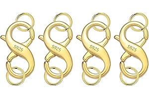 ALEXCRAFT 4 unidades de cierre de cadena doble de plata de ley 925, cierre de cadena doble, cierre de mosquetón, cierre de langosta, tijeras de langosta, cadenas grandes, collar para fabricación de joyas