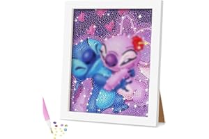 Frundoo Diamond Painting Kit Completo, 5D Diamond Painting S2titch mit Holzrahmen, DIY Diamante Painting Bambini Pittura Kit, Decorazione Per Casa Paret Regali Artigianali