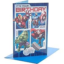 UK Greetings Biglietto D'Auguri Pop-Up Marvel Per 4° Compleanno - Con Busta, 155x235 Mm, Regalo Per Bambini