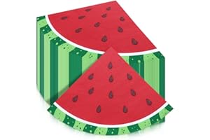 PTECDROTS 100 tovaglioli di anguria, tovaglioli usa e getta con fette di anguria, tovaglioli da picnic per bambini baby shower estivi frutta tropicale anguria forniture per feste, 33 x 33 cm