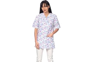 DINOZAVR Bruna Sanitario Camisa Médica con Cuello en V para Mujeres