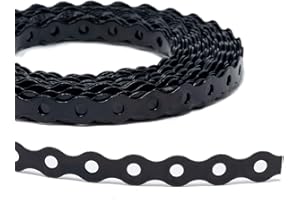 ArmaKit Galvanised Steel Band Metal Fixing Strap with Perforated Holes, Builders All Round Band 10 Meter Roll (12mm Black)