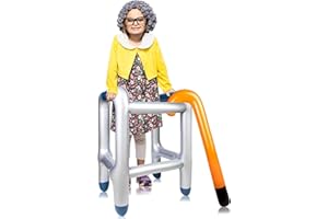 FARTONI Déambulateur Gonflable avec Canne pour Déguisements et Cadeaux Jubilé Idéal pour Blagues Amusantes Adultes et Enfants Accessoire de Costume Grand-Père ou Grand-Mère