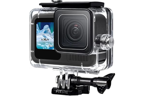 FitStill 60M/196FT Boîtier étanche pour Go Pro Hero 13/Hero 12/Hero 11/Hero 10/Hero 9 Black, boîtier de plongée sous-Marine pour caméra d'action avec Accessoires de Montage pour Go Pro 13/12/11/10/9