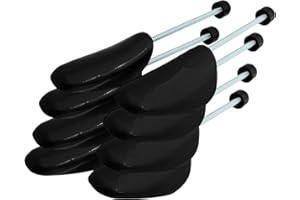 Incutex Set da 4 Paia di Tendiscarpe Taglia variabile 38-44, Forme Scarpe in Plastica con Molla a Spirale, Nero