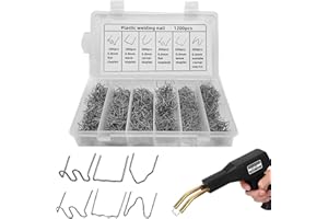 LIGHTBEACON 1200 Stück Edelstahl Hot Staples,Plastik Schweißen Heiße Heftklammern, 0,8mm / 0,6mm Schweiß-Zubehör,Stoßstangen-Reparatur set,für Auto Kunststoff Schweißen Reparatur
