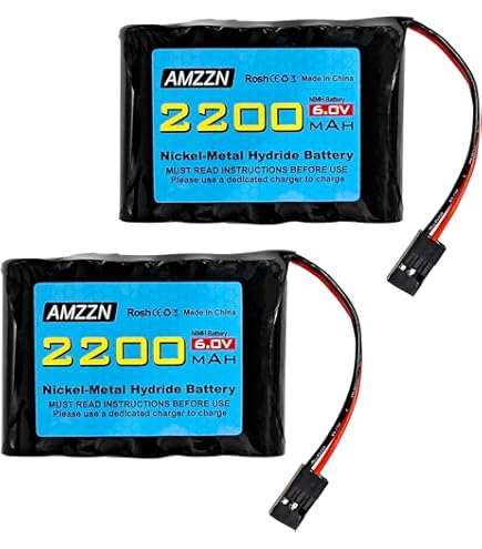 Voltz Batteria Piana 6V 1600mAh Ni-MH Per Ricevitori RC - Connettore JR
