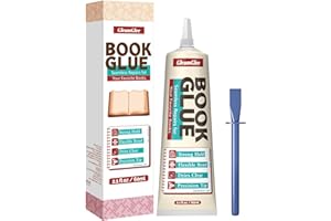 GLEAMGLEE Book Glue, Dries Clear & Flexible BookBinding Repair Adhesive, Acid-Free, Used for Repairing Bookbinding, Envelopes, Postcards, Framing, Collages, Cardboard, Paper Art and Crafts